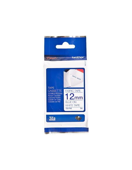 TZE-FA3 CINTA BROTHER TEXTIL AZ./BL. 12MMX3MT.