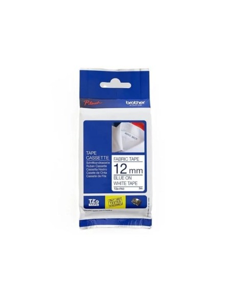TZE-FA3 CINTA BROTHER TEXTIL AZ./BL. 12MMX3MT.