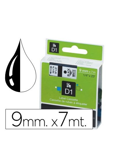 CINTA DYMO 40910 9MMX7MT NG./TPTE D1