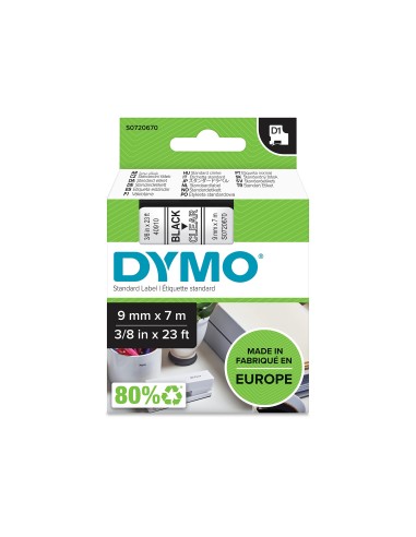 CINTA DYMO 40910 9MMX7MT NG./TPTE D1