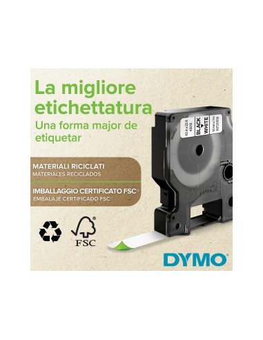 CINTA DYMO 40910 9MMX7MT NG./TPTE D1