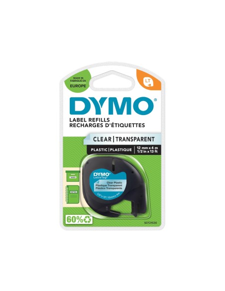 CINTA DYMO 12263 12MMX4MT NG./TPTE.