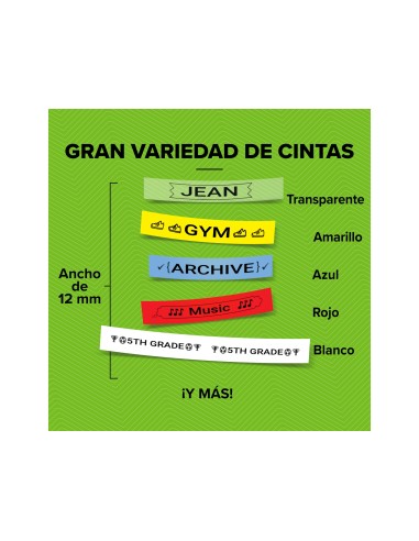 CINTA DYMO 18769 12MMX2MT ROPA NG/BL. D1