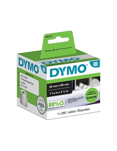 ETIQUETA ADH. DYMO 99013 89X36MM 260UD. IMP400 PLASTICO