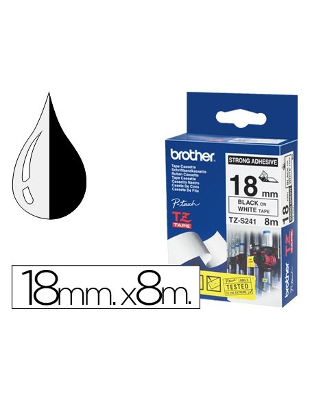 TZ-S241 CINTA BROTHER BL./NG. 18MMX8MT.SUPERADH.
