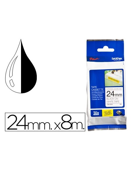 TZE-S251 CINTA BROTHER BL./NG. 24MMX8MT.SUPERADH.