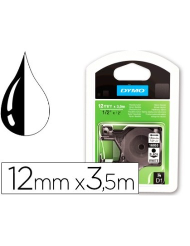 CINTA DYMO 12MMX3.5MT NYLON NG./BL. D1 S0718040