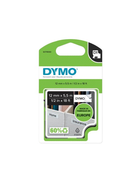 CINTA DYMO 16959 12MMX5.5MT POLIESTER NG./BL. D1