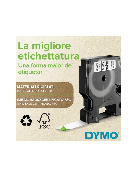 CINTA DYMO 45010 12MMX7MT NG./TPTE. D1