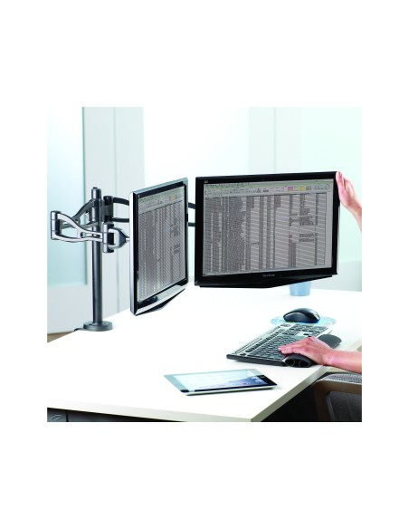 BRAZO MONITOR PLANO DOBLE FELLOWES FLEXIBLE PANTALLAS 10 KG