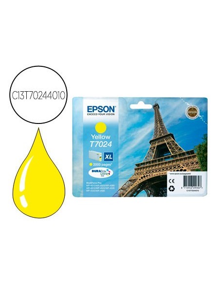 C13T70244010 CARTUCHO EPSON WP4000/WP4500 T7024 XL AM. 2000 PG.