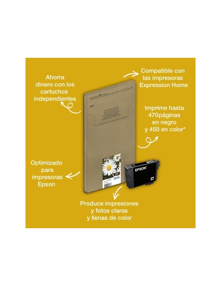 C13T18164010 CARTUCHO EPSON MULTIPACK T1816 NG.AM/CY/MAG 470PG.