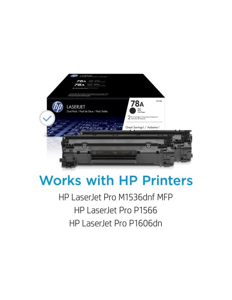 CE278AD TONER HP Nº 78A NG. PK 2 UD. 2100 PG.