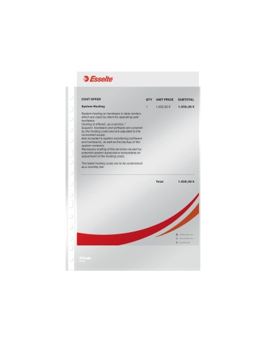 FUNDA MULTITALADRO ESSELTE A4 PP 80 MC 11 TALADR CRISTAL 100UD**71836