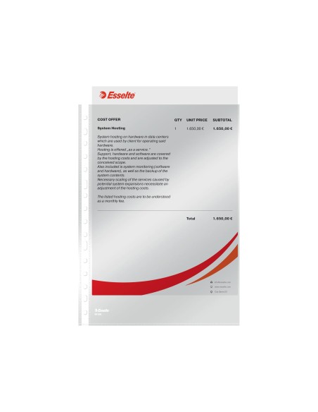 FUNDA MULTITALADRO ESSELTE A4 PP 80 MC 11 TALADR CRISTAL 100UD**71836