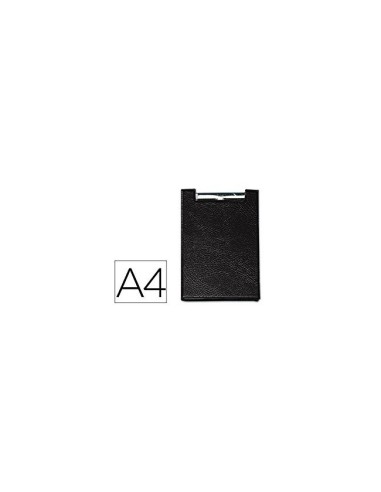 PORTANOTAS A4 PINZA SUPERIOR CON SOLAPA PLASTICO SARO 460  NEGRO