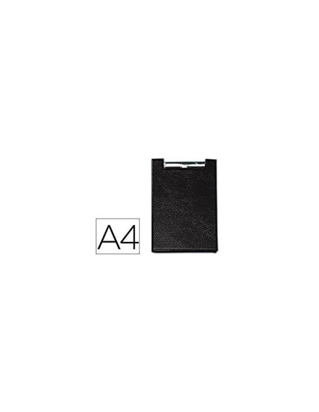 PORTANOTAS A4 PINZA SUPERIOR CON SOLAPA PLASTICO SARO 460  NEGRO