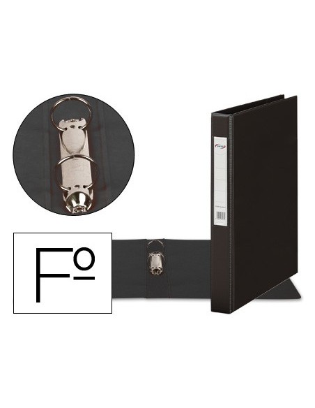 CARPETA 2 A 25 MM PLASTICO PARDO FL.NEGRO