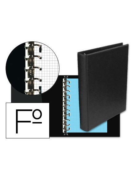 CARPETA MULTIFIN ALFA 3005-M 16 A 25 MM PLASTICO FL.NEGRO