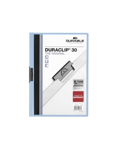 CARPETA DURACLIP DOSSIER PINZA LATERAL AZUL CAP.30 H.
