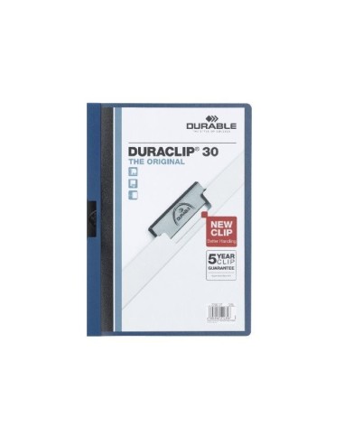 CARPETA DURACLIP DOSSIER PINZA LATERAL AZUL OSCURO CAP.30 H.
