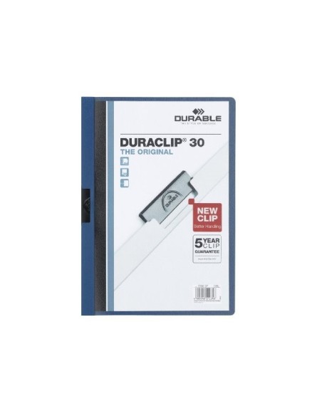 CARPETA DURACLIP DOSSIER PINZA LATERAL AZUL OSCURO CAP.30 H.