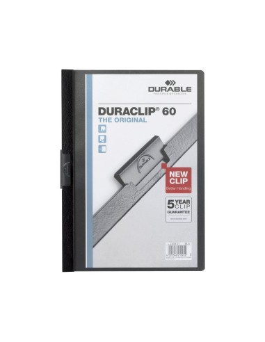 CARPETA DURACLIP DOSSIER PINZA LATERAL NEGRO CAP.60 H.
