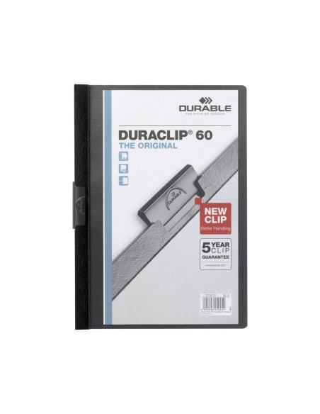 CARPETA DURACLIP DOSSIER PINZA LATERAL NEGRO CAP.60 H.