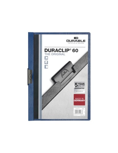 CARPETA DURACLIP DOSSIER PINZA LATERAL AZUL OSCURO CAP.60 H.