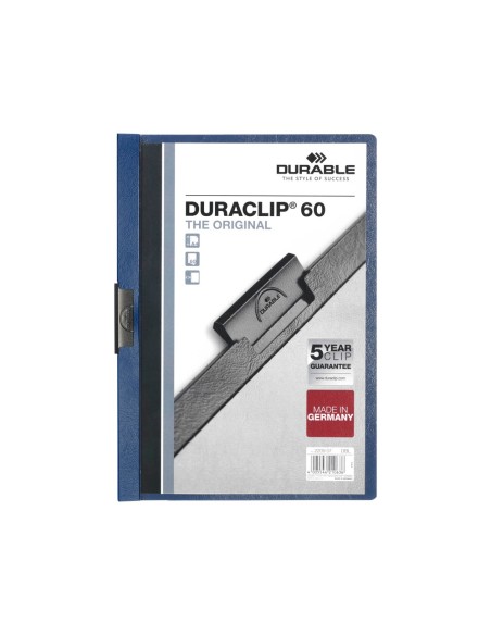 CARPETA DURACLIP DOSSIER PINZA LATERAL AZUL OSCURO CAP.60 H.