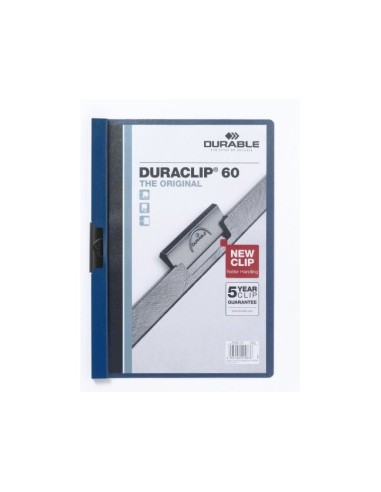 CARPETA DURACLIP DOSSIER PINZA LATERAL AZUL OSCURO CAP.60 H.