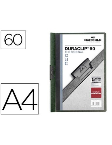CARPETA DURACLIP DOSSIER PINZA LATERAL VER OSCURO CAP.60 H.