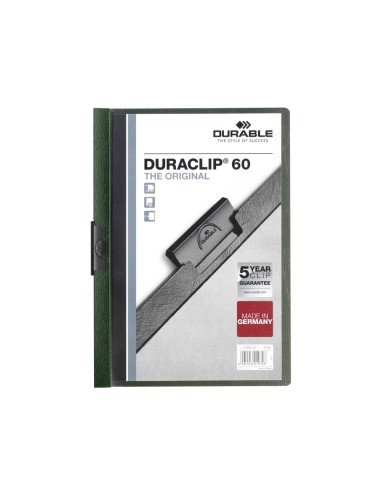 CARPETA DURACLIP DOSSIER PINZA LATERAL VER OSCURO CAP.60 H.