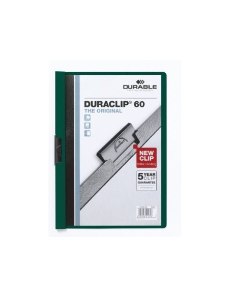 CARPETA DURACLIP DOSSIER PINZA LATERAL VER OSCURO CAP.60 H.