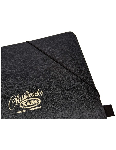 CARPETA CLASIF.CARTON COMPACTO SARO FL.NEGRA 12 DEPARTAMENTOS