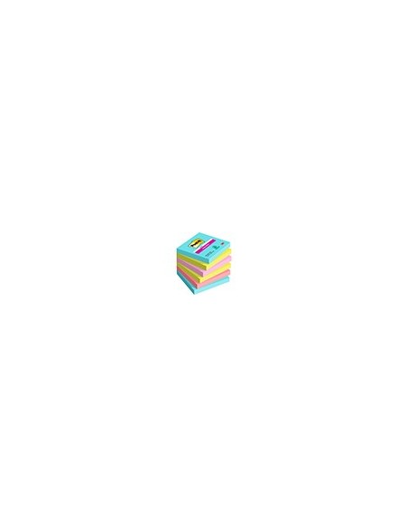 BLOC NOTAS ADH.POST-IT SUPER STICKY 76X76MM 6UD 90H. COL.SURT.