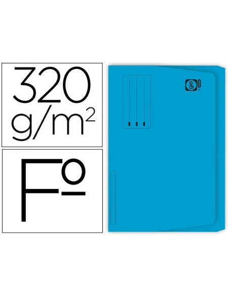 SUBCARPETA FL 320 GR. GIO C/BOLSA Y FUELLE 30MM AZUL C/25