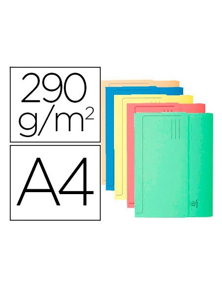 SUBCARPETA A4 290 GR. EXACOMPTA C/BOLSA COLORES SURTIDOS C/50