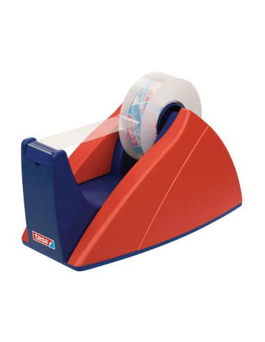 PORTARROLLOS SOBREM.TESA ROJO-AZUL C/CUCHILLA CORTE RECTO PARA ROLLOS