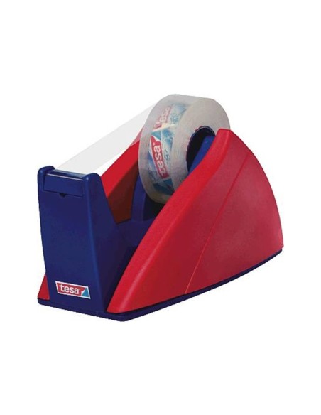 PORTARROLLOS SOBREM.TESA ROJO-AZUL C/CUCHILLA CORTE RECTO PARA ROLLOS