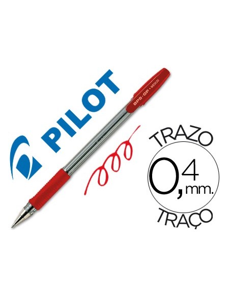 BOLIGRAFO PILOT BPS-GP ROJO SUJECION CAUCHO BASE ACEITE C/CAPUCHON