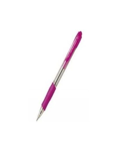 BOLIGRAFO PILOT SUPER GRIP ROSA RETR.-SUJECION CAUCHO BASE ACEITE