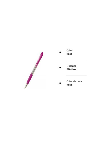BOLIGRAFO PILOT SUPER GRIP ROSA RETR.-SUJECION CAUCHO BASE ACEITE