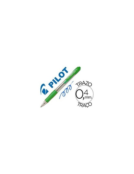 BOLIGRAFO PILOT SUPER GRIP VER CLARO RETR.-SUJECION CAUCHO BASE ACEIT