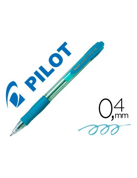 BOLIGRAFO PILOT SUPER GRIP CELESTE RETR.-SUJECION CAUCHO BASE ACEITE