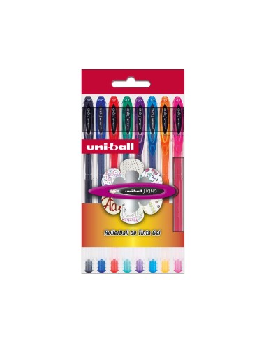 BOLIGRAFO UNI BALL UM-120 SIGNO 0,7 MM TINTA GEL ESTUCHE 8 COL
