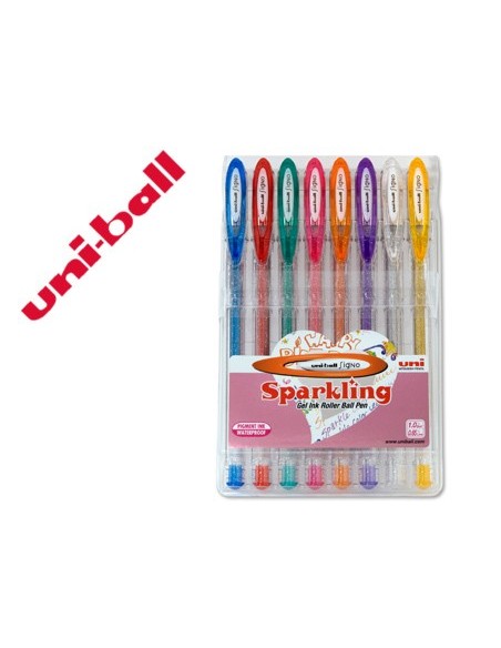 BOLIGRAFO UNI BALL UM-120 SIGNO 0,7 MM TINTA GEL ESTUCHE 8 COL PURP