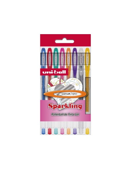 BOLIGRAFO UNI BALL UM-120 SIGNO 0,7 MM TINTA GEL ESTUCHE 8 COL PURP