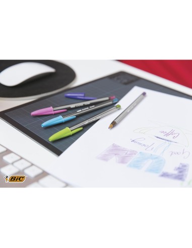 BOLIGRAFO BIC CRISTAL LARGE FASHION ROSA PUNTA 1,6 MM