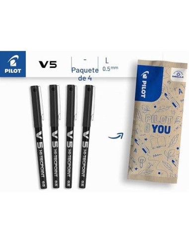 ROTULADOR PILOT PUNTA AGUJA V-5 GRIP NEGRO 0.5 MM